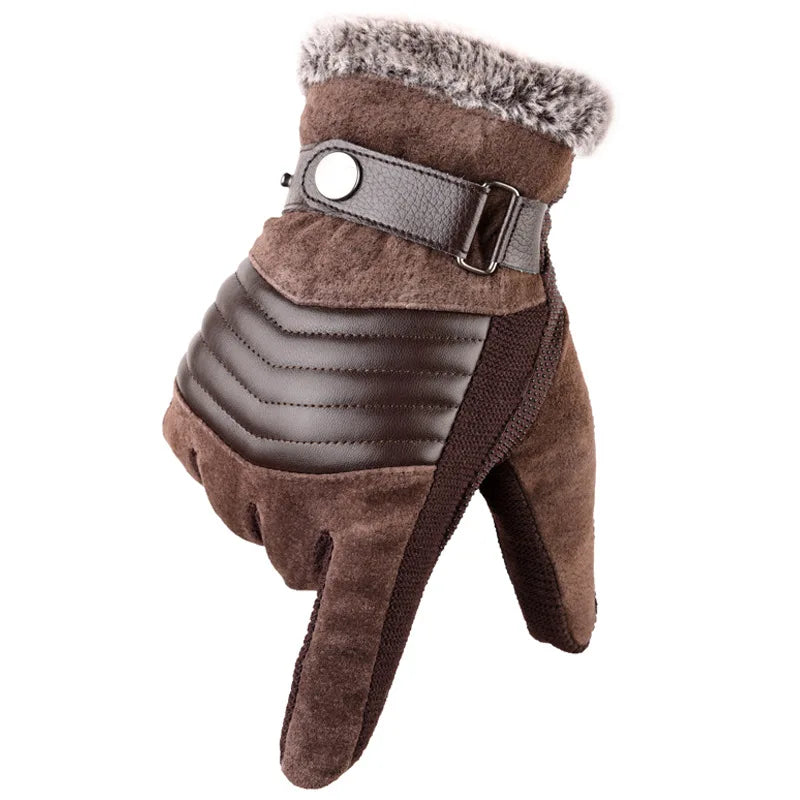 Warm Men's Gloves Fur Lined Touchscreen