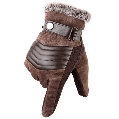 Warm Men's Gloves Fur Lined Touchscreen