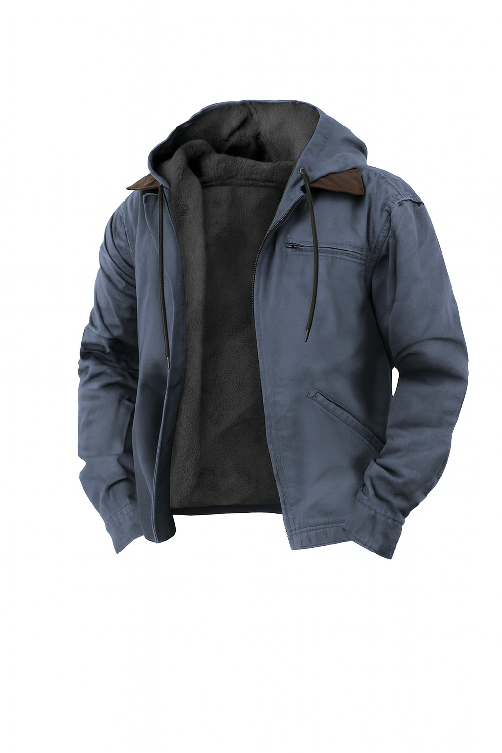 Men's Winter Jacket Fleece Hood Warm