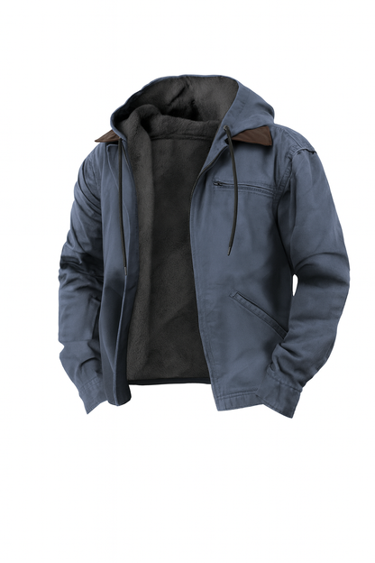 Men's Winter Jacket Fleece Hood Warm