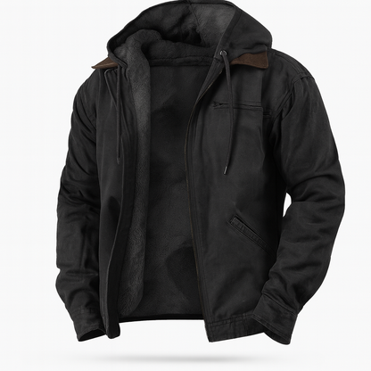 Men's Winter Jacket Fleece Hood Warm
