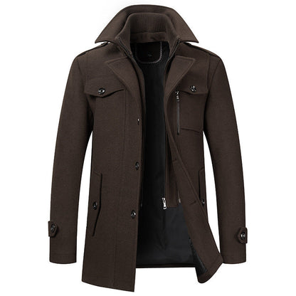 Men's Winter Jacket Wool Zipper