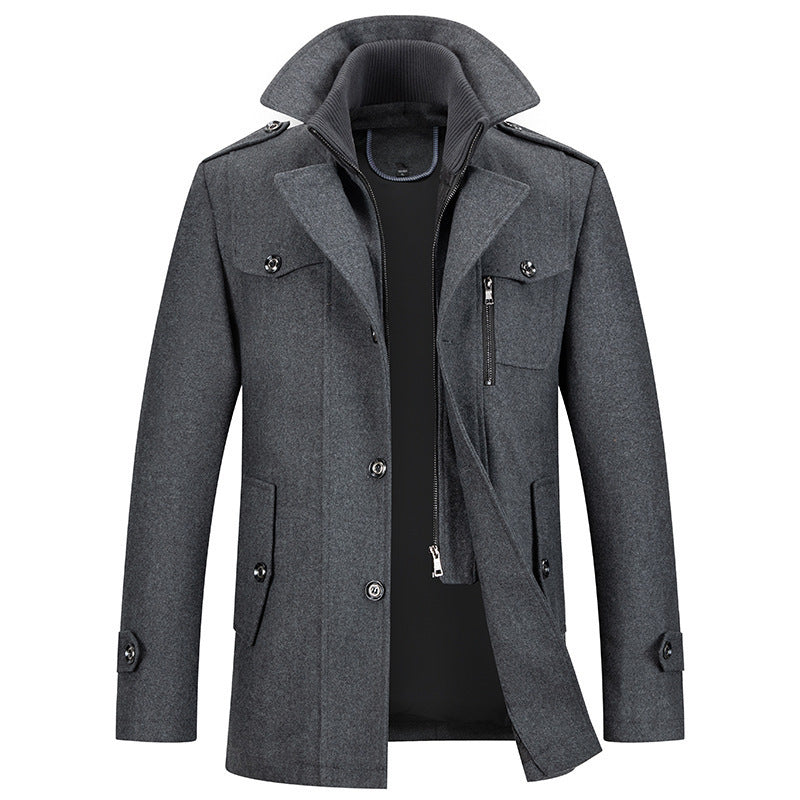 Men's Winter Jacket Wool Zipper