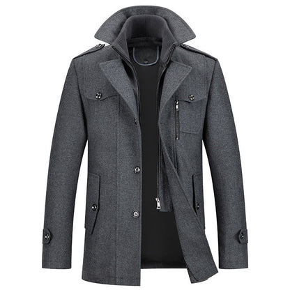Men's Winter Jacket Wool Zipper