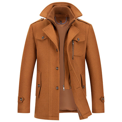 Men's Winter Jacket Wool Zipper