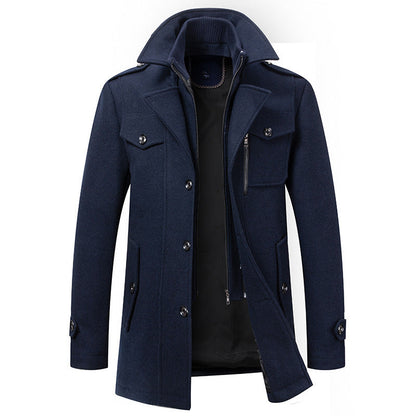 Men's Winter Jacket Wool Zipper