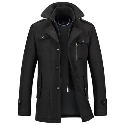 Men's Winter Jacket Wool Zipper
