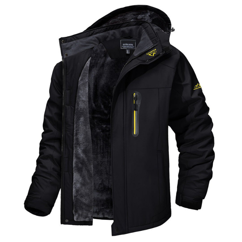 Men's Ski Jacket Warm Hood Zipper