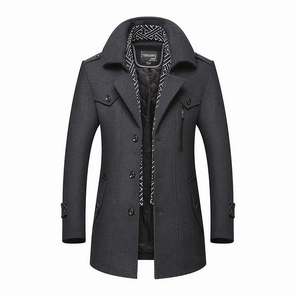Herren Wintermantel Elegant Klassisch Woll - IdealeKleiden
