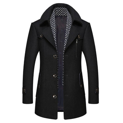 Men's Winter Coat Elegant Classic Wool