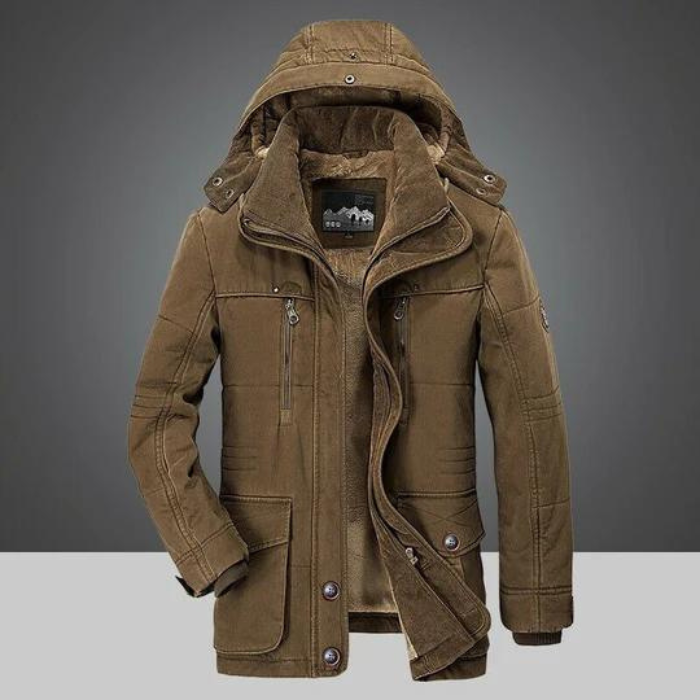 Men's Winter Jacket Warm Hooded Sherpa Fleece