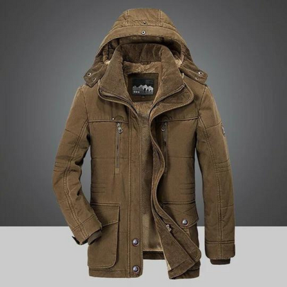 Men's Winter Jacket Warm Hooded Sherpa Fleece