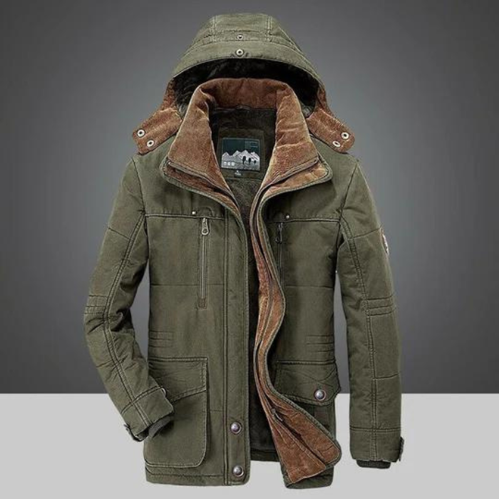 Men's Winter Jacket Warm Hooded Sherpa Fleece