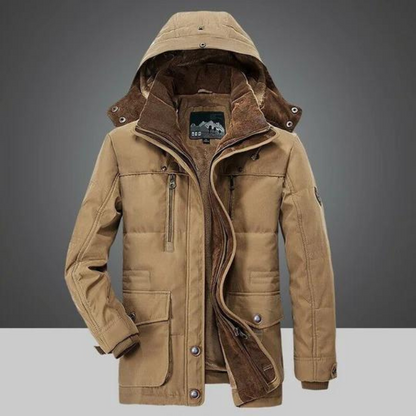 Men's Winter Jacket Warm Hooded Sherpa Fleece