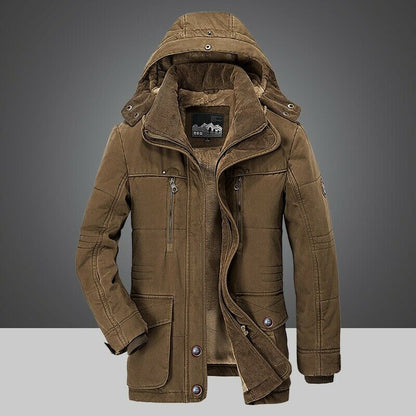 Men's Lined Winter Parka with Hood