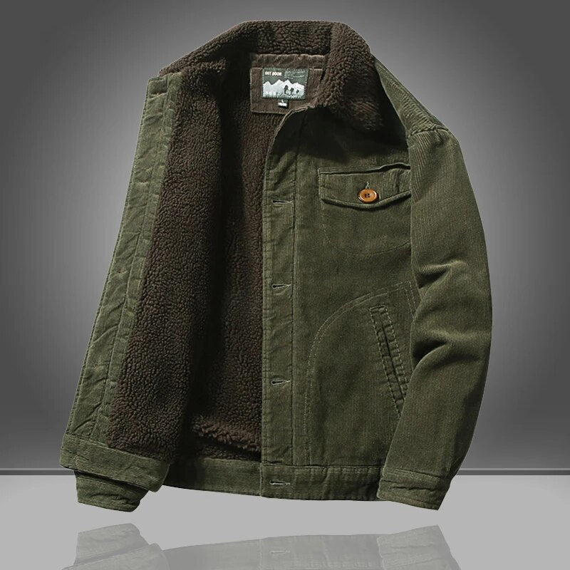 Men's Corduroy Jacket Warm Fleece Lining