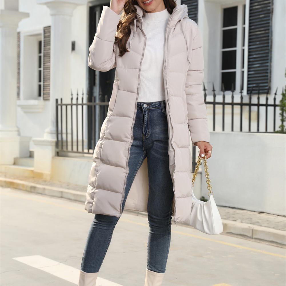 Wintermantel Langarm Pufferjacke Kapuze - IdealeKleiden