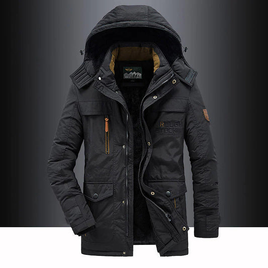Warme Winterjacke Herren mit Kapuze Fleece - IdealeKleiden