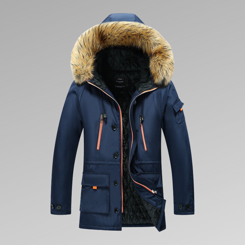 Men's Winter Parka Warm Insulated with Fur Hood