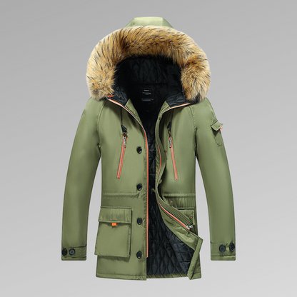 Men's Winter Parka Warm Insulated with Fur Hood