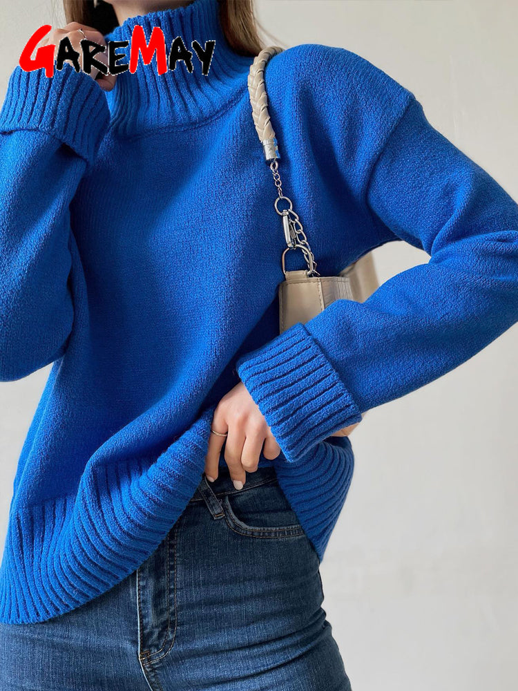 Bequemer Rollkragen Pullover Gemütlich - IdealeKleiden