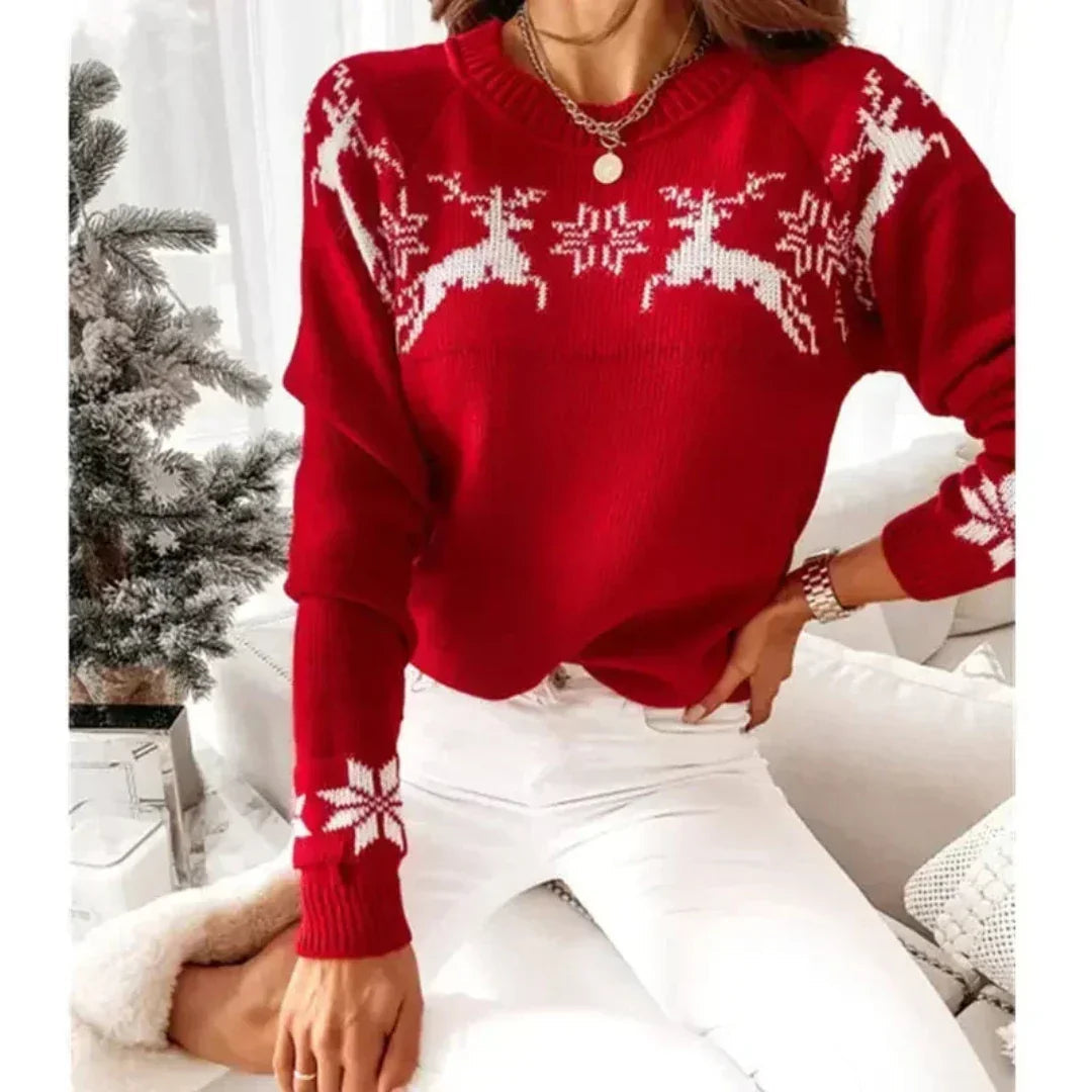 Women's Warm Reindeer Christmas Jumper