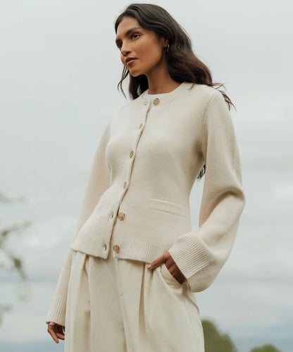 Damen Wollweste Elegantes Design Knöpfe - IdealeKleiden