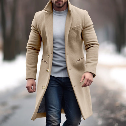 Men's Long Trench Coat Elegant Winter Coat