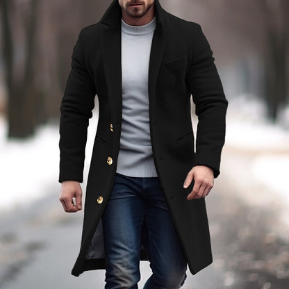 Men's Long Trench Coat Elegant Winter Coat