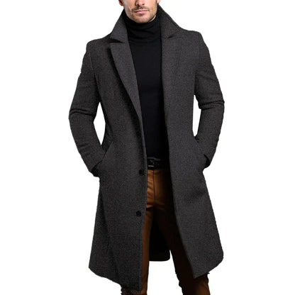 Men's Elegant Wool Trench Coat Winter