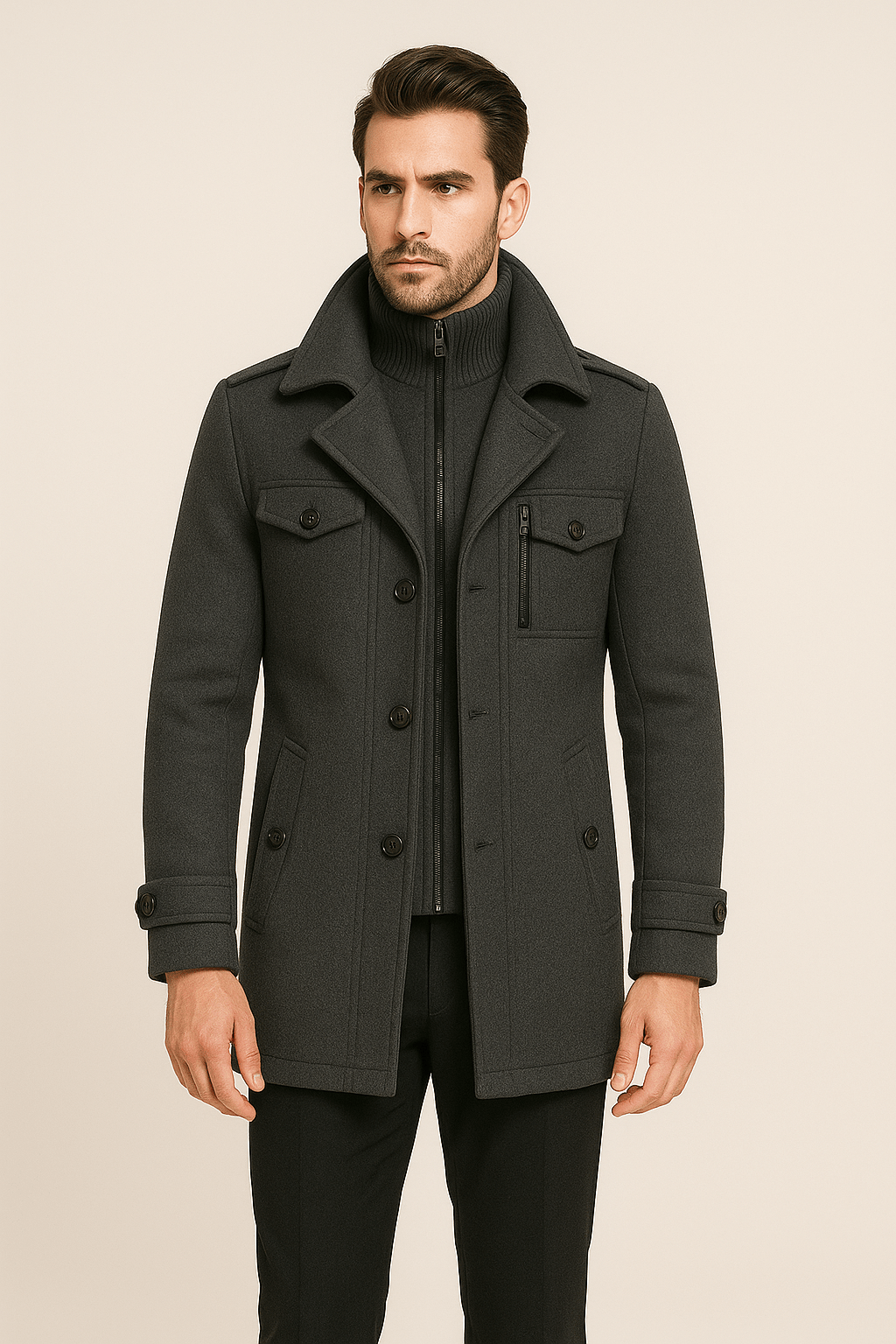 Herren Winterparka Doppellagig Wasserfest - IdealeKleiden
