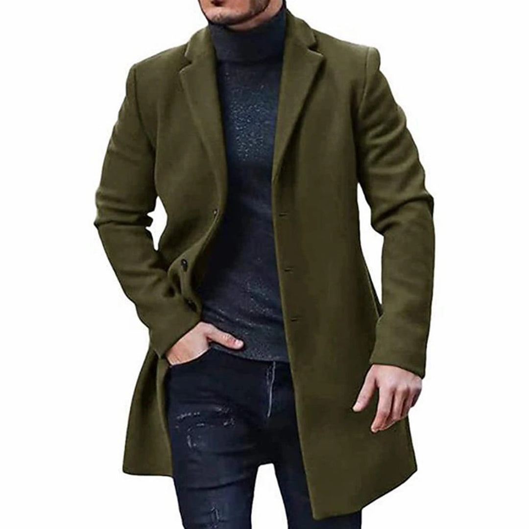 Men's Trench Coat Wool Jacket Mid-length