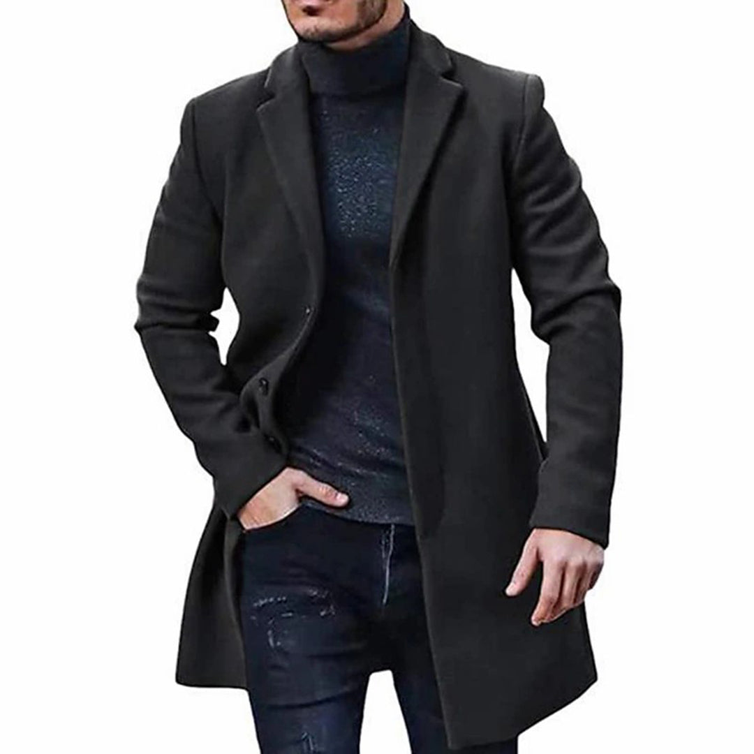Men's Trench Coat Wool Jacket Mid-length