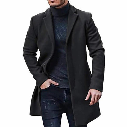 Men's Trench Coat Wool Jacket Mid-length