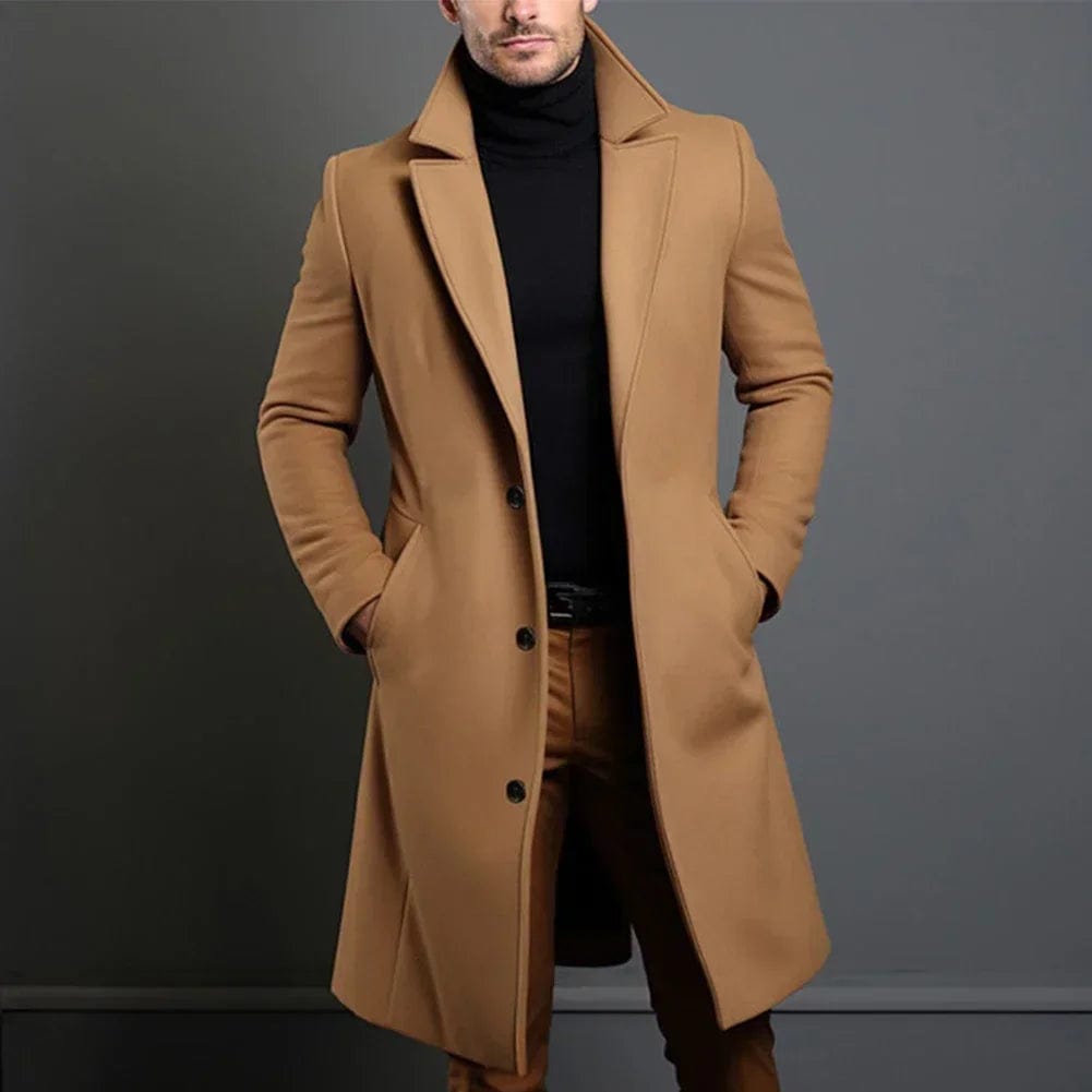 Men's Elegant Single-Breasted Winter Coat