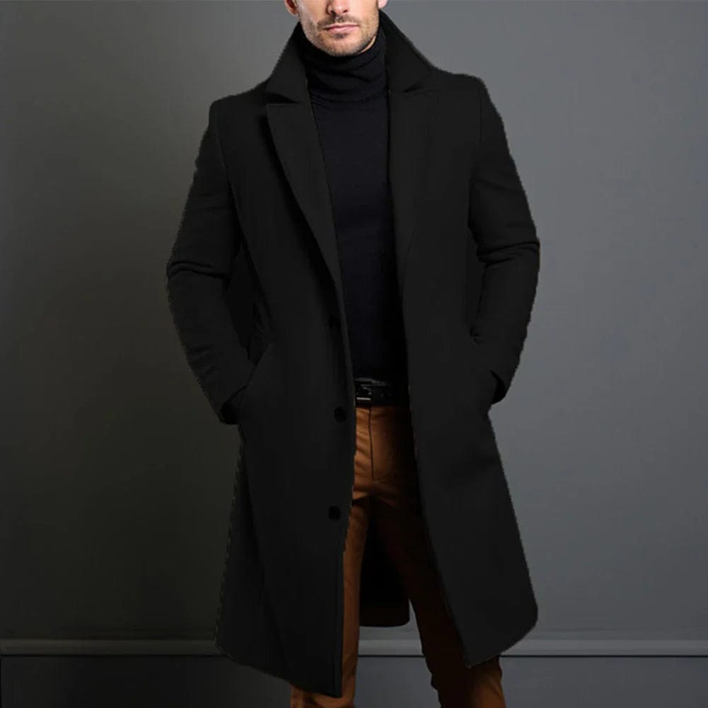 Men's Elegant Single-Breasted Winter Coat