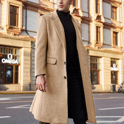 Men's Long Elegant Wool Winter Coat