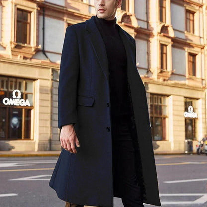 Men's Long Elegant Wool Winter Coat