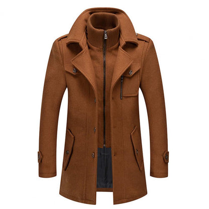 Men's Wool Jacket Warm Mid-Length Winter