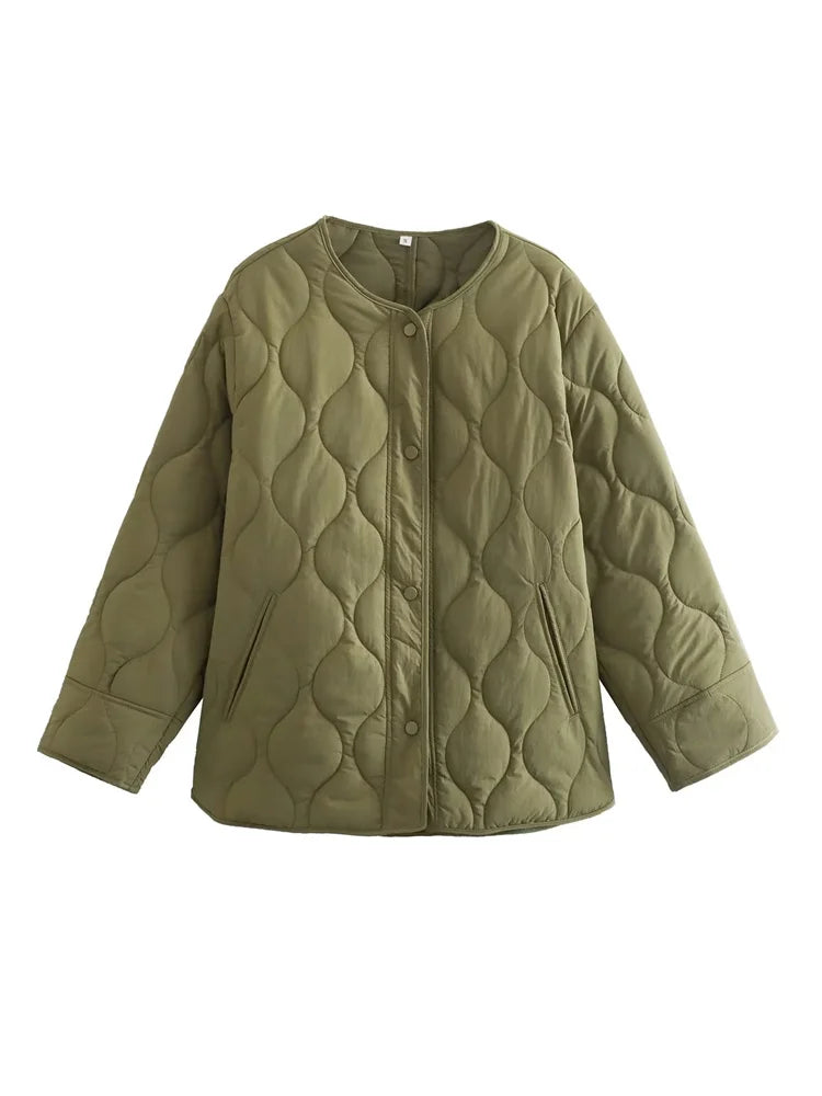 Autumn Winter Dress Round Neck Loose With Buttons