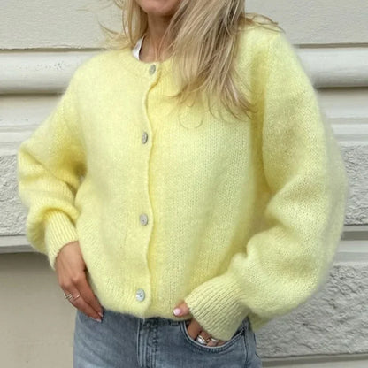 Y2K Cardigan Jacke Weich Strick Freizeit - IdealeKleiden