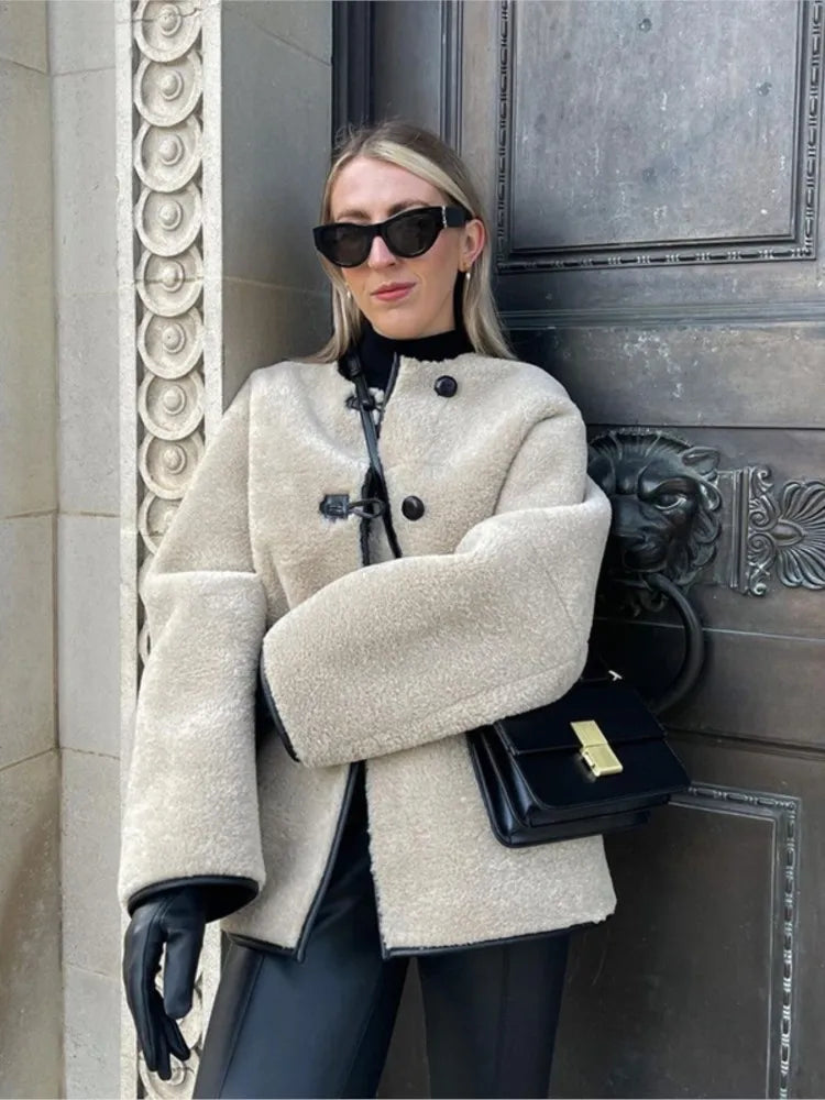 Women's Shearling Coat Oversized Warm & Soft