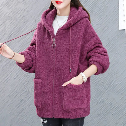 Nalia - Fleece Vest Hooded Jacket Warm
