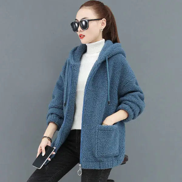 Nalia - Fleece Vest Hooded Jacket Warm