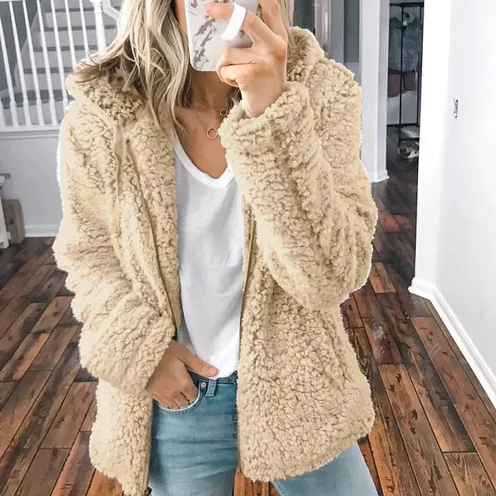 Warme Winterjacke Flauschig Damen - IdealeKleiden