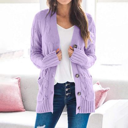 Women's Knitted Long Wool Vest for Autumn