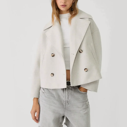 Short Lined Coat Lapel Collar Modern
