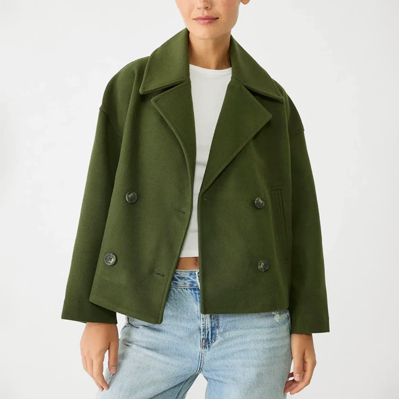 Short Lined Coat Lapel Collar Modern