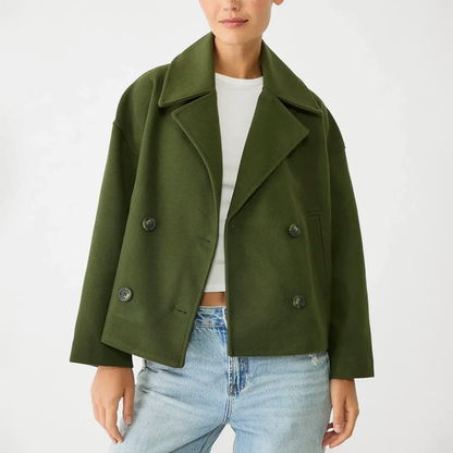 Short Lined Coat Lapel Collar Modern