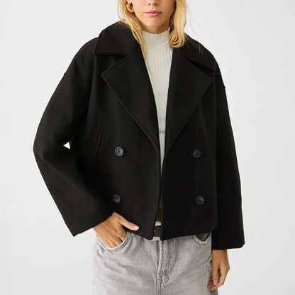 Short Lined Coat Lapel Collar Modern